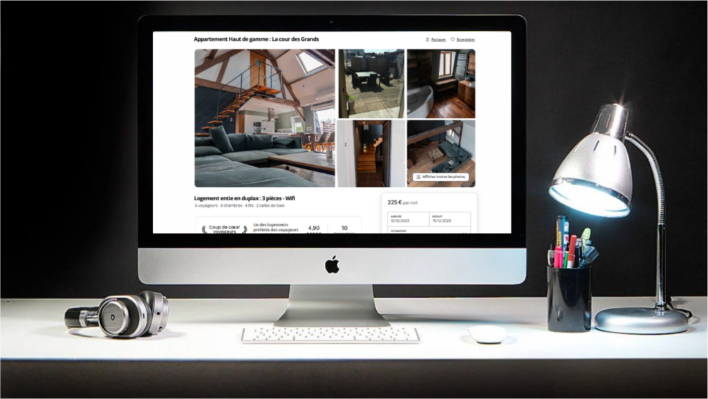 Annonce airbnb affichage écran